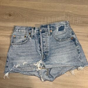 Distressed LEVIS Denim Shorts